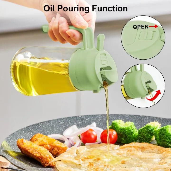 2-in-1 Oil Sprayer Bottle for Kitchen Mist Spray & Pour Dispenser