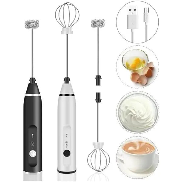 2-in-1 Rechargeable Coffee Beater, Egg Mixer & Milk Frother