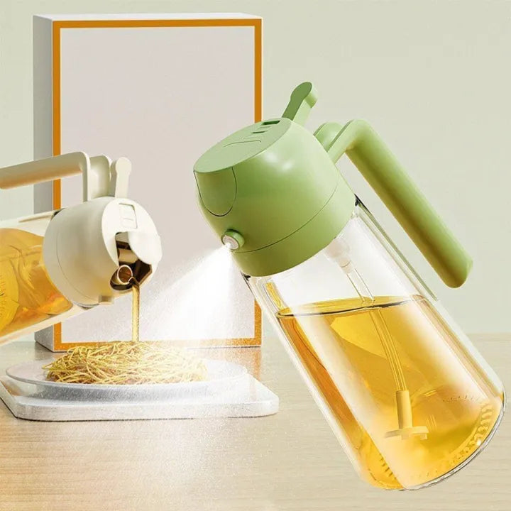 2-in-1 Oil Sprayer Bottle for Kitchen Mist Spray & Pour Dispenser