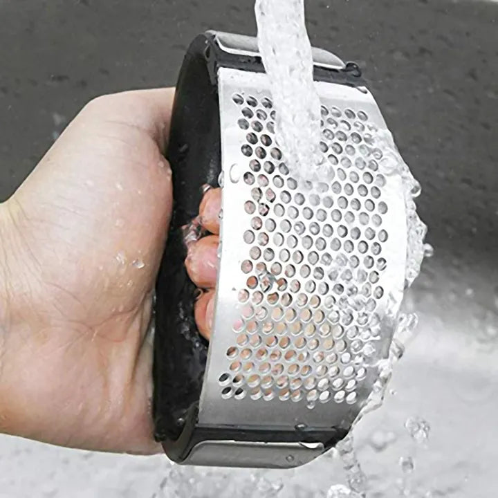 Manual Garlic Press Rocker with Handle Stainless Steel Garlic Crusher Squeezer