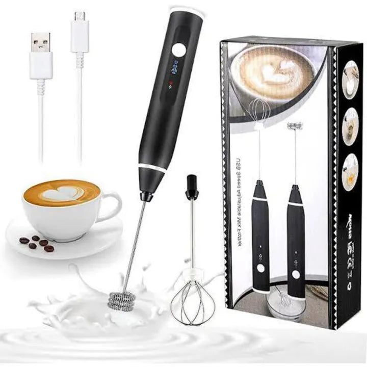 2-in-1 Rechargeable Coffee Beater, Egg Mixer & Milk Frother