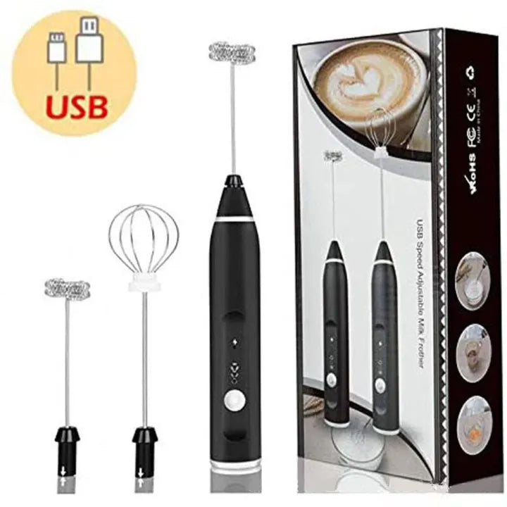 2-in-1 Rechargeable Coffee Beater, Egg Mixer & Milk Frother